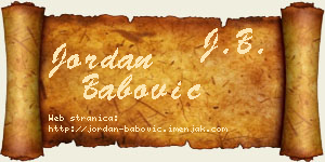 Jordan Babović vizit kartica